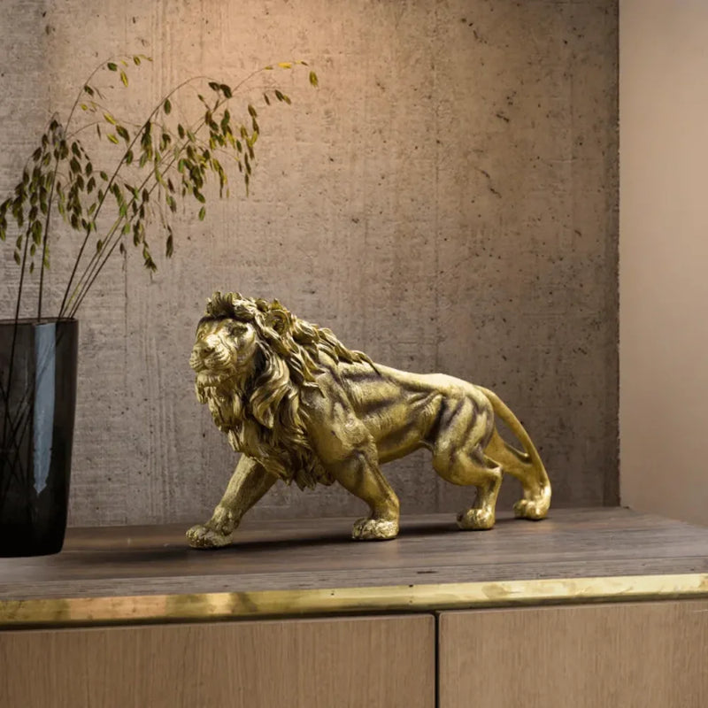 Golden Lion Sculpture - Tazzi